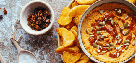 Cartofi wedges Pati Parts Tex Mex picanți cu hummus din roșii uscate la soare