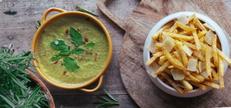Dip din mazăre verde și mentă